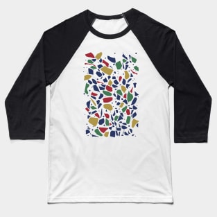 Terrazzo Spot Color on White Baseball T-Shirt